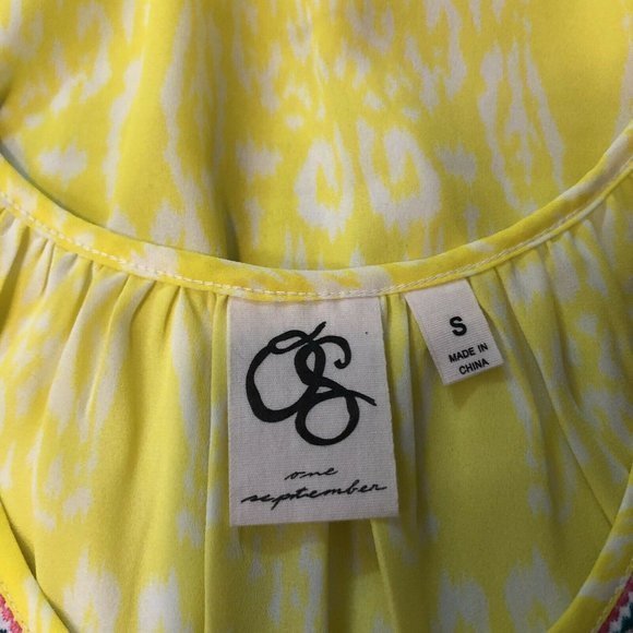 Anthropologie One September Yellow Boho Tassel Top - Picture 12 of 12